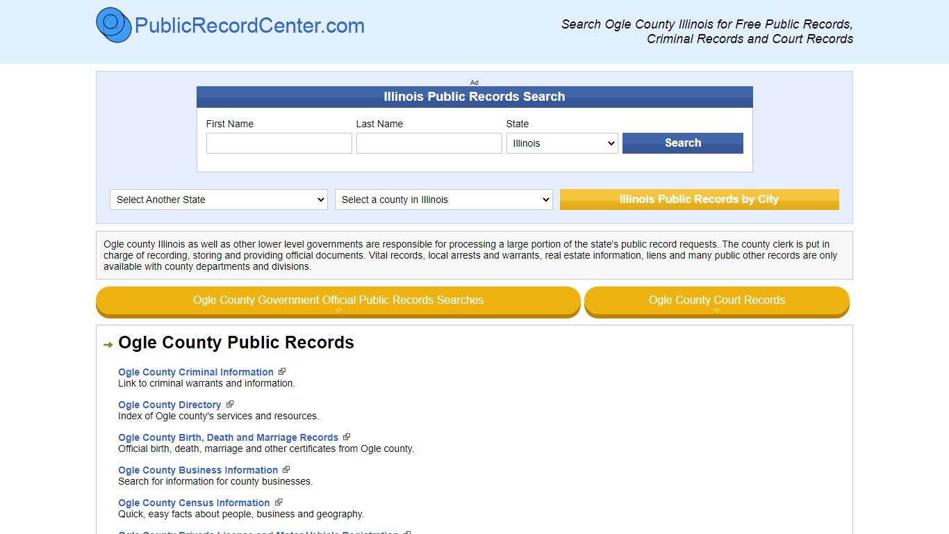 Ogle County Illinois Free Public Records - Court Records - Criminal Records